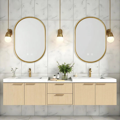 60” - 84” Simple Log Bathroom Vanity Includes Drawer Combination Cabinet