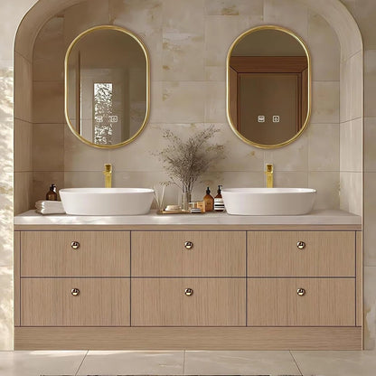 60” - 96” Floor Standing Bathroom Vanity Includes Large Countertop Rock Slabs