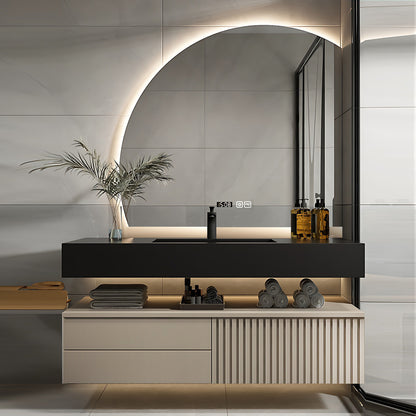 36"- 60" Wall Mounted Bathroom Vanity Set with LED Defogging Mirror and Sink