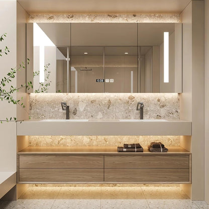 60” - 76” Modern Exquisite Bathroom Vanity Includes Log Cabinet & Modular Combination Design