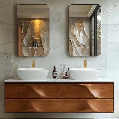 60” - 78” Modern Fashion Bathroom Vanity Includes Wave Texture Design & Thoughtful Details