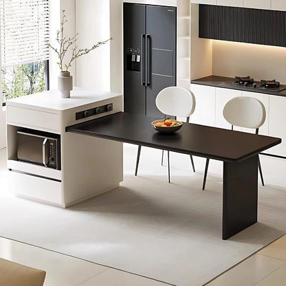 51” - 79” Modern Minimalist Kitchen Island with Storage Includes Sliding Rail Socket (No Chair)