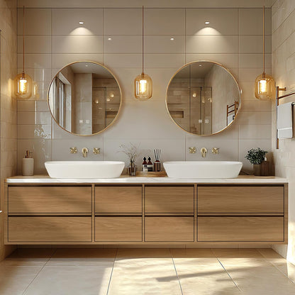68” - 96” Modern Exquisite Bathroom Vanity with Double Sinks