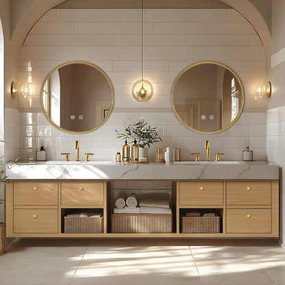 68” - 96” Practical Floating Bathroom Vanity Includes Exquisite Handle