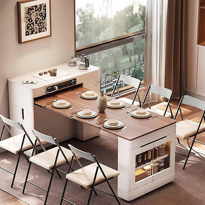 81” Practical Flexible Kitchen Island Includes Wood Style Desktop (No Chair)