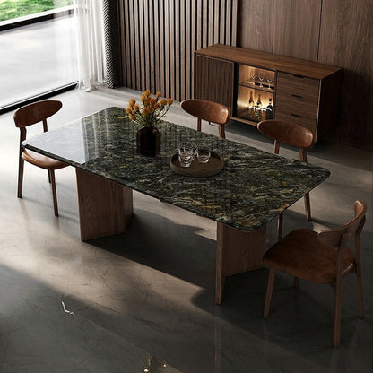 56''-96'' Luxurious Dining Table with Sturdy Wood Base in Dining Area