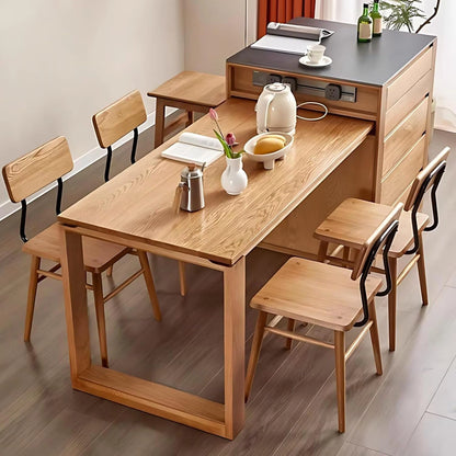 52” - 76” Rustic Log Kitchen Island Includes Rectangular Socket & Drawers (No Chair)