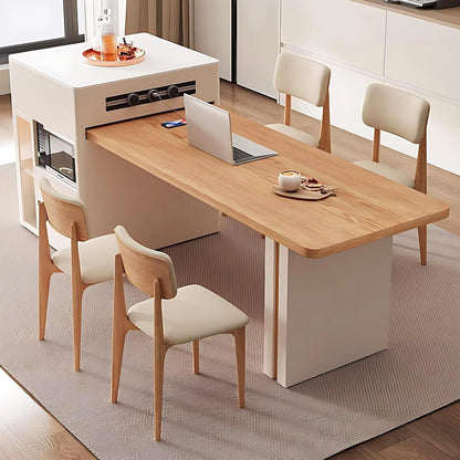 67” - 79” French Exquisite Kitchen Island Includes Thickened Leg & Extendable Dining Table (No Chair)