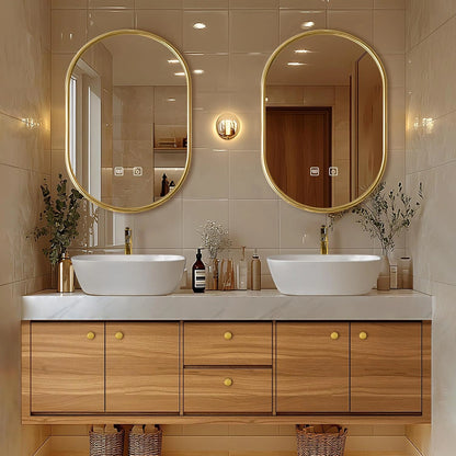 68” - 88” Retro Log Bathroom Vanities Include Above Counter Sink & Irregular Mirror