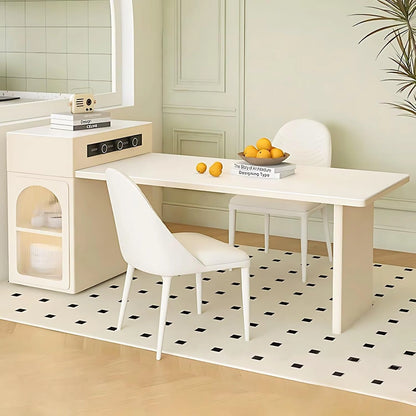 51” - 79” French Exquisite Kitchen Island with Storage Includes Glass Door (No Chair)