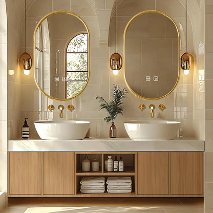 68” - 96” Solid Wood Modern Bathroom Vanity Includes Open Storage Rack