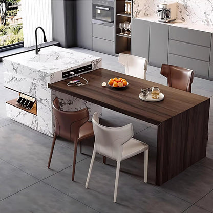 85” - 101” Cozy Elegant Kitchen Island Includes Wood Grain Design (No Chair)