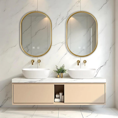 60” - 78” Minimalist Practical Bathroom Vanity Includes Beige Cabinet & Irregular Mirrors