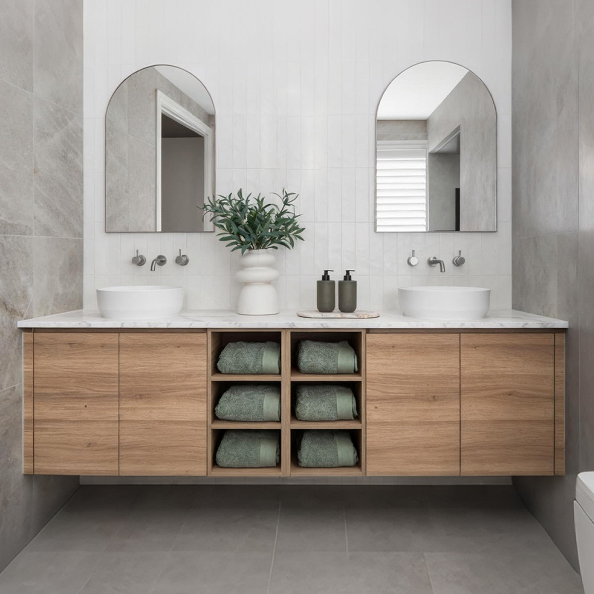 60“ - 78” Luxury Wooden Double Basin Bathroom vanity