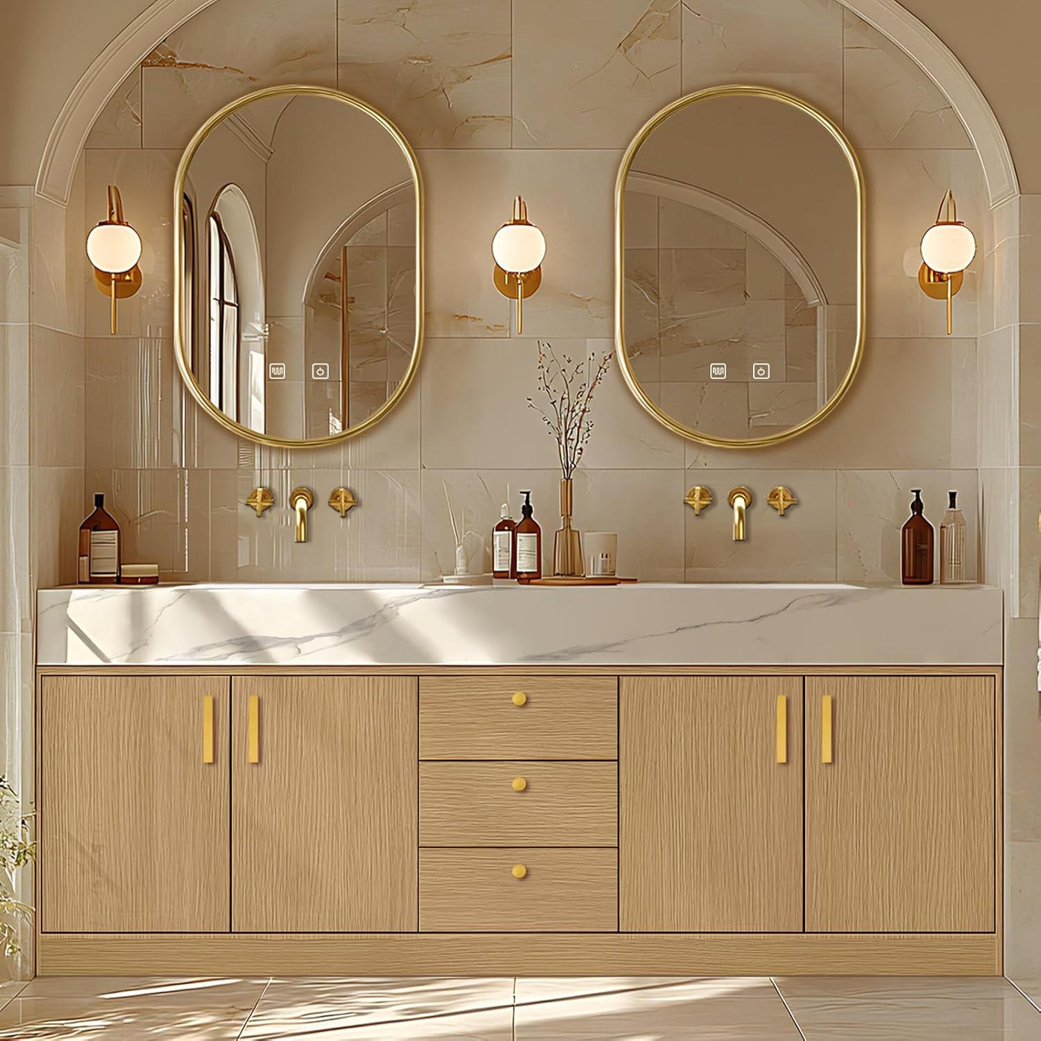 72''Freestanding Bathroom Vanity with Sink Set Enclosed Space Storage