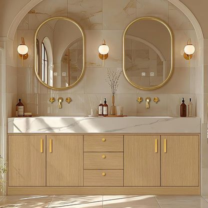 72''Freestanding Bathroom Vanity with Sink Set Enclosed Space Storage