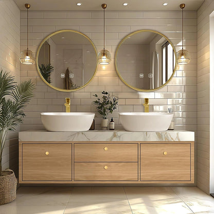 60” - 96” Simple Exquisite Bathroom Vanity Includes Large Capacity Storage Cabinet