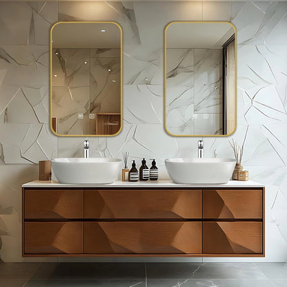 60” - 78” Modern Art Bathroom Vanity Includes Unique Surface Design