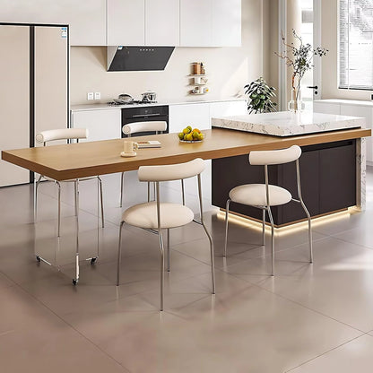 86” - 102” Simple Modern Kitchen Island Includes T-Shaped Transparent Table Legs (No Chair)