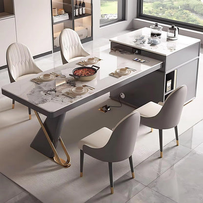 63” - 95” Practical Modern Kitchen Island with Large Storage Space & Trapezoidal Base (No Chair)