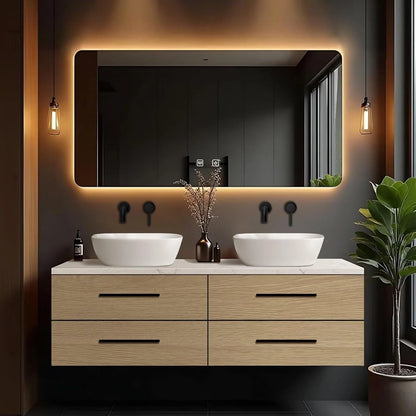 60” - 78” Wall-Mount Vanity Includes Modern Floating Design