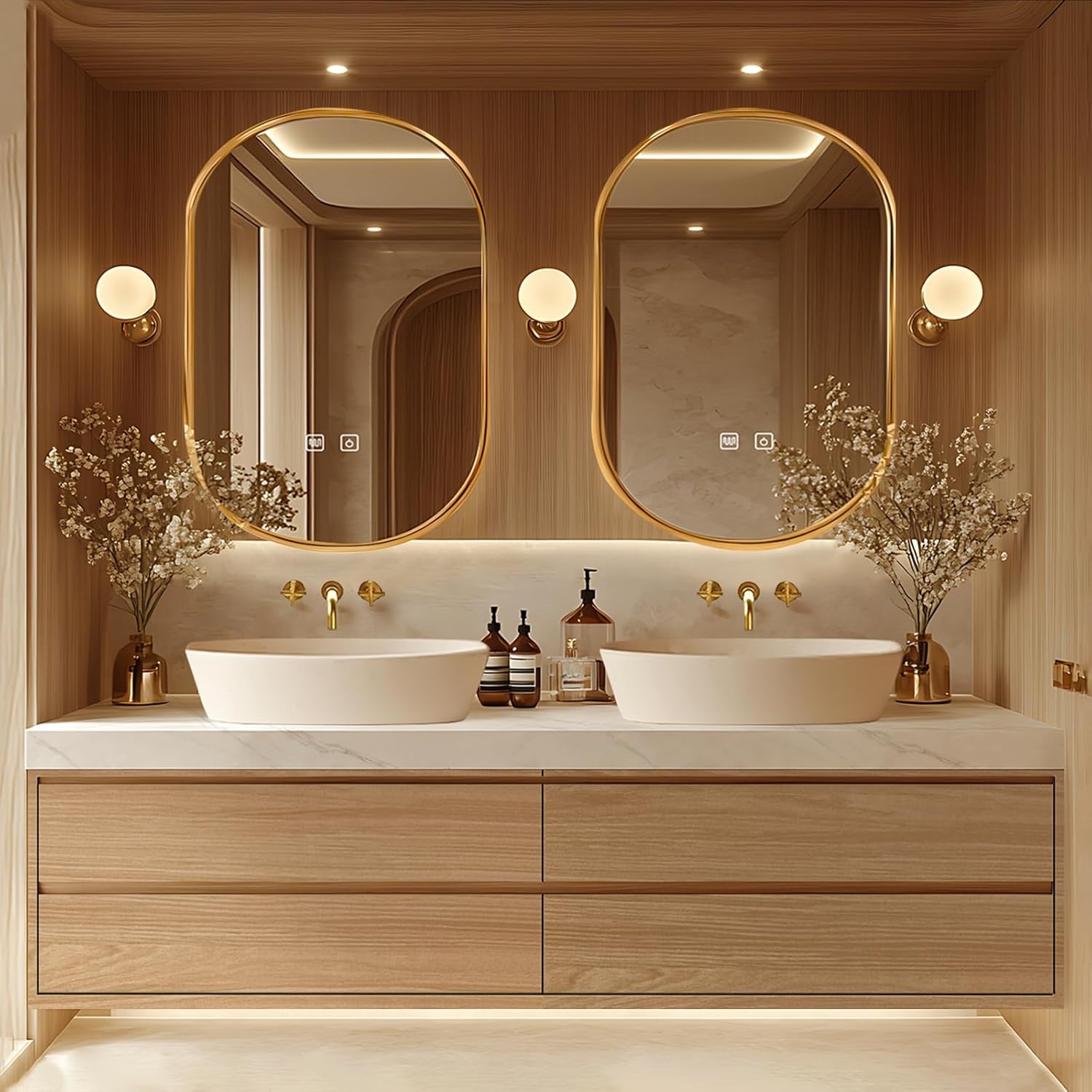 72'' Floating Bathroom Vanity with Sinks Set Includes Exquisite Style