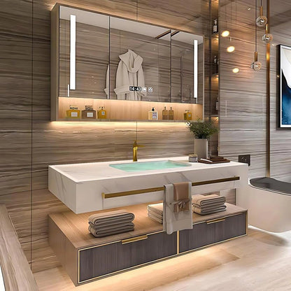 40” - 72” Exquisite Modern Bathroom Vanity with Towel Hanging & Led Light