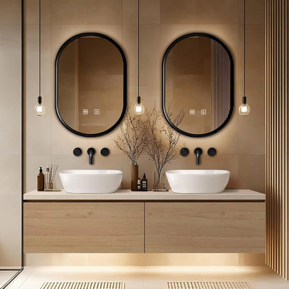 60” - 84” Floating Bathroom Vanity with Symmetrical Cabinet & Vessel Sink