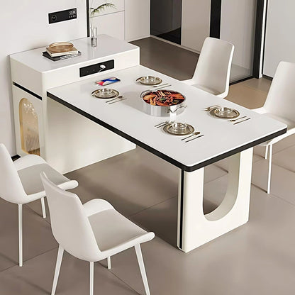 56” - 72” Minimalist Kitchen Island Includes Hollow Molding Base & Embedded Socket (No Chair)