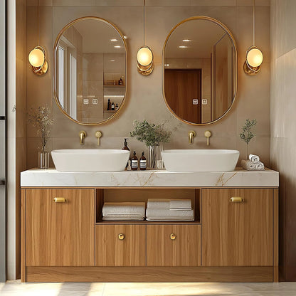 76” - 96” Retro Bathroom Vanity Includes Patterned Countertop