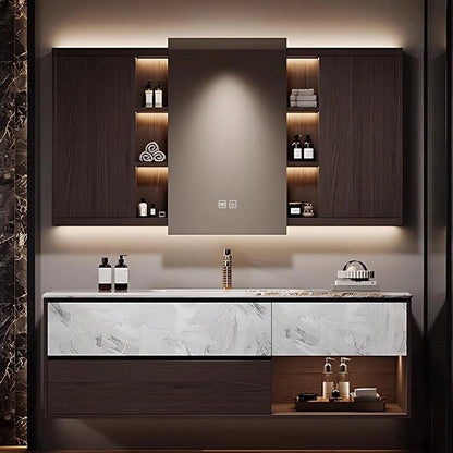 40” - 72” Luxury Bathroom Vanity with Smart Defogging Mirror & Ambient Light Strip