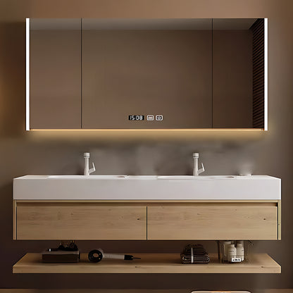 40"- 72" Single Basin Floating Bathroom Vanity Set with Mirror Cabinet