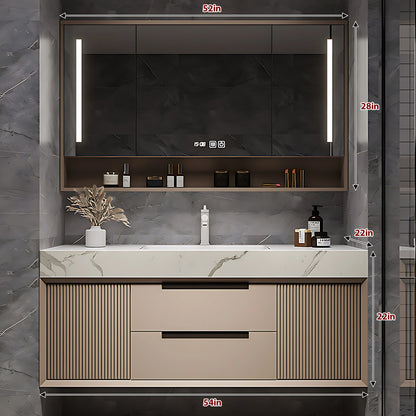 36"- 64" Single Sink Bathroom Vanity Set with Intelligent Mirror Cabinet