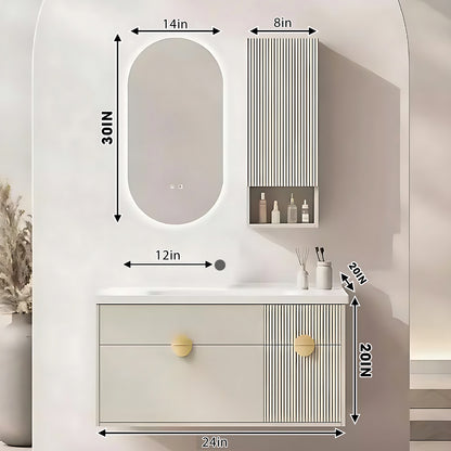 36"- 44" Bathroom Vanity Set with Illuminated Defogging Mirror,  Cabinet and Integrated Sink