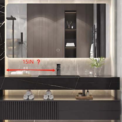 SALE 48" Wall Mount Black Bathroom Vanity Set with Mirror and Single Basin