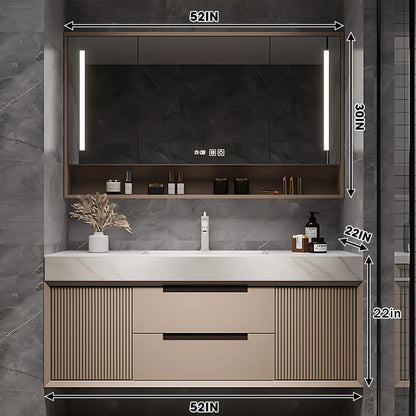 36"- 64" Single Sink Bathroom Vanity Set with Intelligent Mirror Cabinet