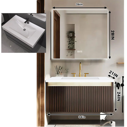 36"- 72" Bathroom Vanity Set with Defogging Mirror Cabinet & Single Sink
