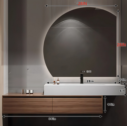 40"- 60" Bathroom Vanity Set with Illuminated Mirror & Lighting Glass Door Cabinet & Sink