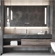 SALE 52" Solid Wood Bathroom Vanity Set with Integrated Sink and Intelligent Mirror