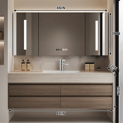 40"- 72" Solid Wood Bathroom Vanity Set with Intelligent Mirror and Basin