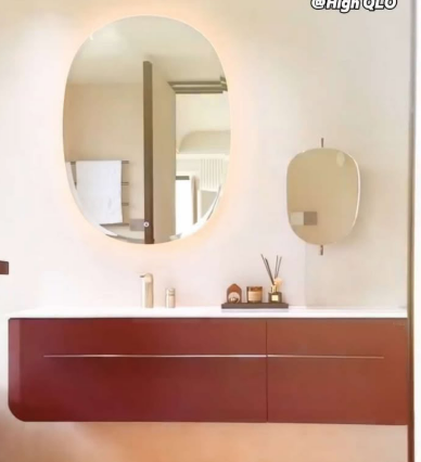 52" - 68"Luxury Modern Double Sink Pink Bathroom Cabinet Vanity