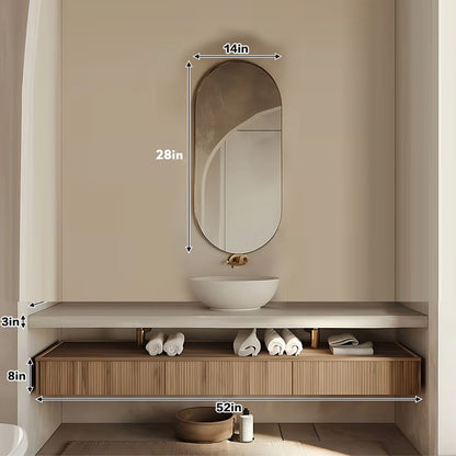 52"- 68" Solid Wood Style Double Sink Above Counter Basin Bathroom Dressing Table