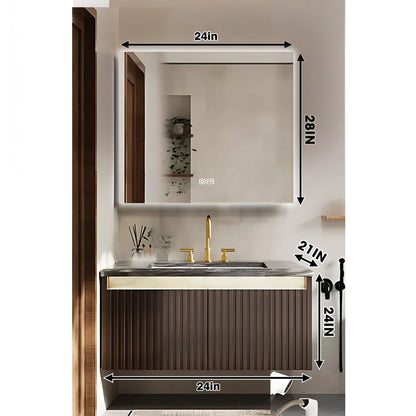 36"- 72" Bathroom Vanity Set with Defogging Mirror Cabinet & Single Sink