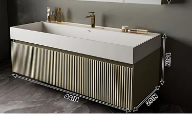 36"- 48" Single Sink Large Capacity Vanity Set for Bathroom with Defogging Mirror
