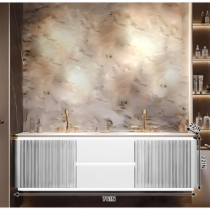 52"- 78" Bathroom Vanity with Double Sink & Lntelligent Defogging Mirror