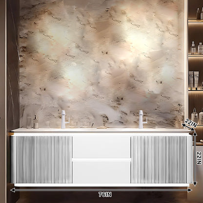 52"- 78" Bathroom Vanity with Double Sink & Lntelligent Defogging Mirror