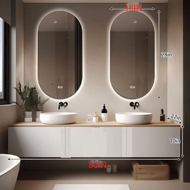 52"- 64" Solid Wood Double Countertop Basin Modern Style Bathroom Vanity Set