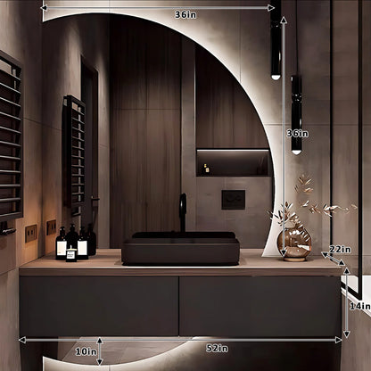 40"- 60" Modern Luxury Bathroom Vanity Set with Vessel Sink and Round Mirror
