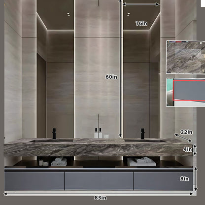 40"- 60" Modern Luxury Bathroom Vanity Set with Vessel Sink and Round Mirror