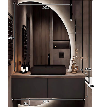 40"- 60" Modern Luxury Bathroom Vanity Set with Vessel Sink and Round Mirror